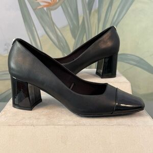 Anne Klein Black Mid Heel Cap-Toe Pumps - Women's Court Shoes, size 10, NWOT